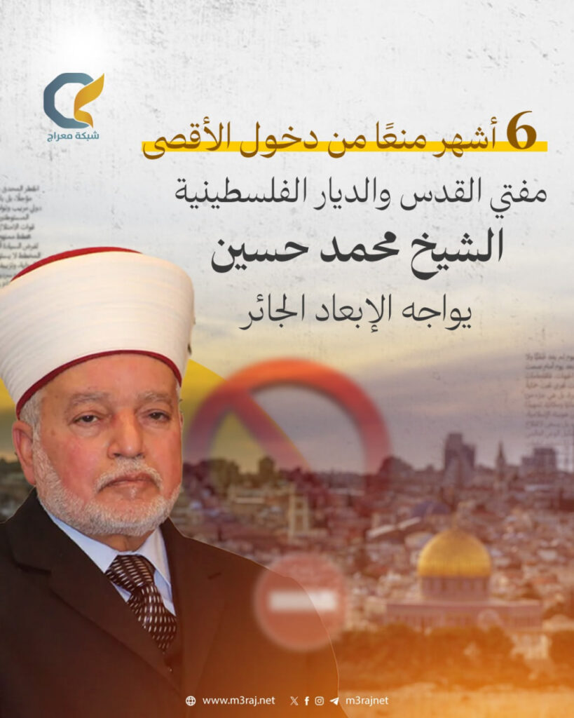 الاحتلال يبعد الشيخ محمد حسين عن الأقصى لمدة 6 أشهر