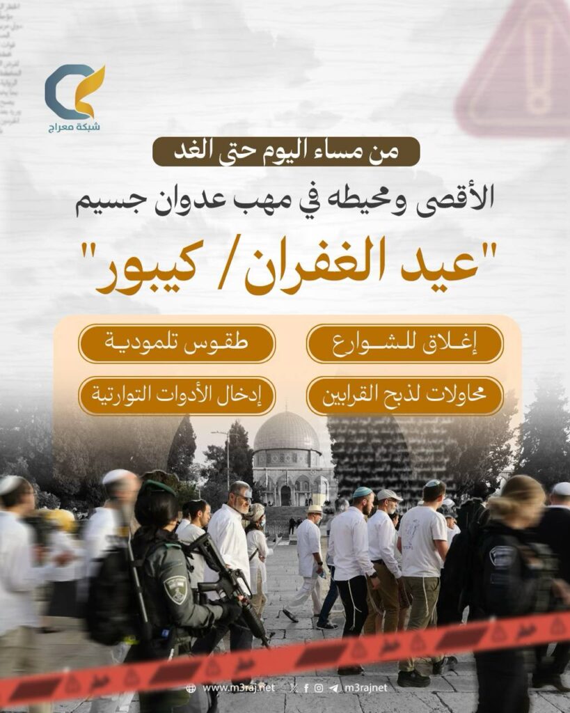 اقتحامات واسعة مرتقبة بالأقصى خلال عيد الغفران