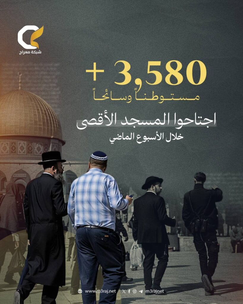 3,580 مستوطناً وسائحاً اجتاحوا الأقصى خلال الأسبوع الماضي