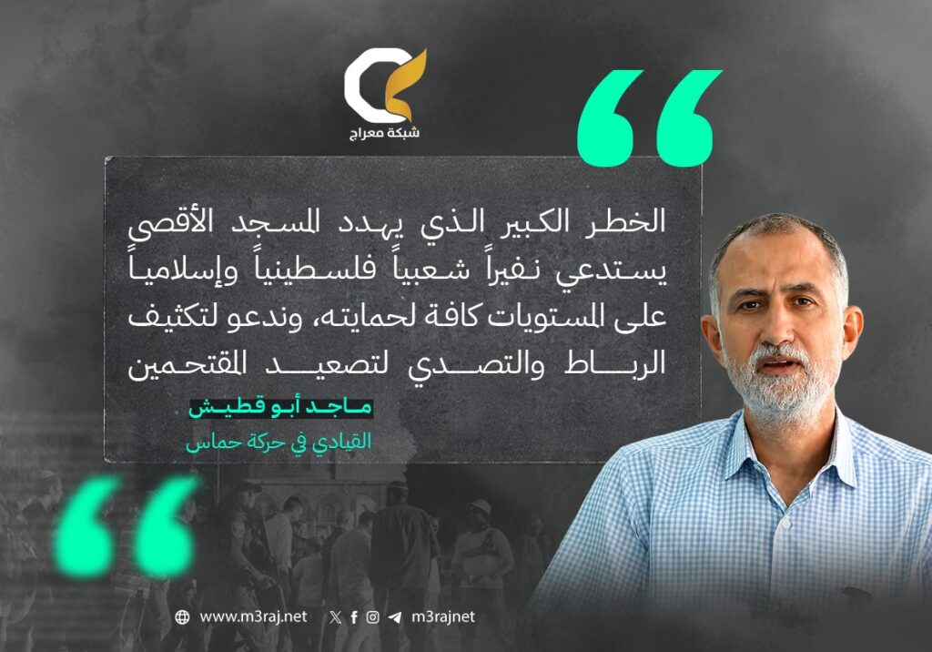 القيادي أبو قطيش يدعو لتكثيف الرباط بالأقصى وحمايته من الاقتحامات